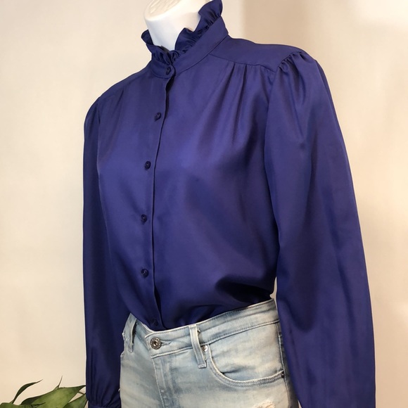 Women’s Vintage Judy Bond Purple Blouse - Picture 10 of 14